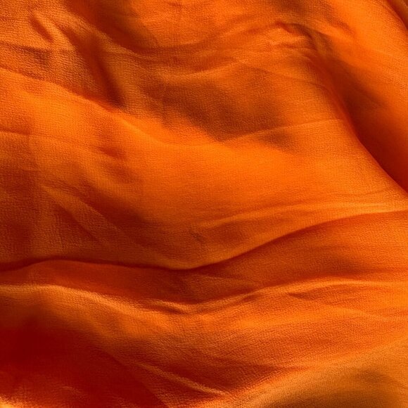 Vintage 1970s Orange Boho Prairie Dress Lace Keyhole Neck – Size S - Picture 14 of 16